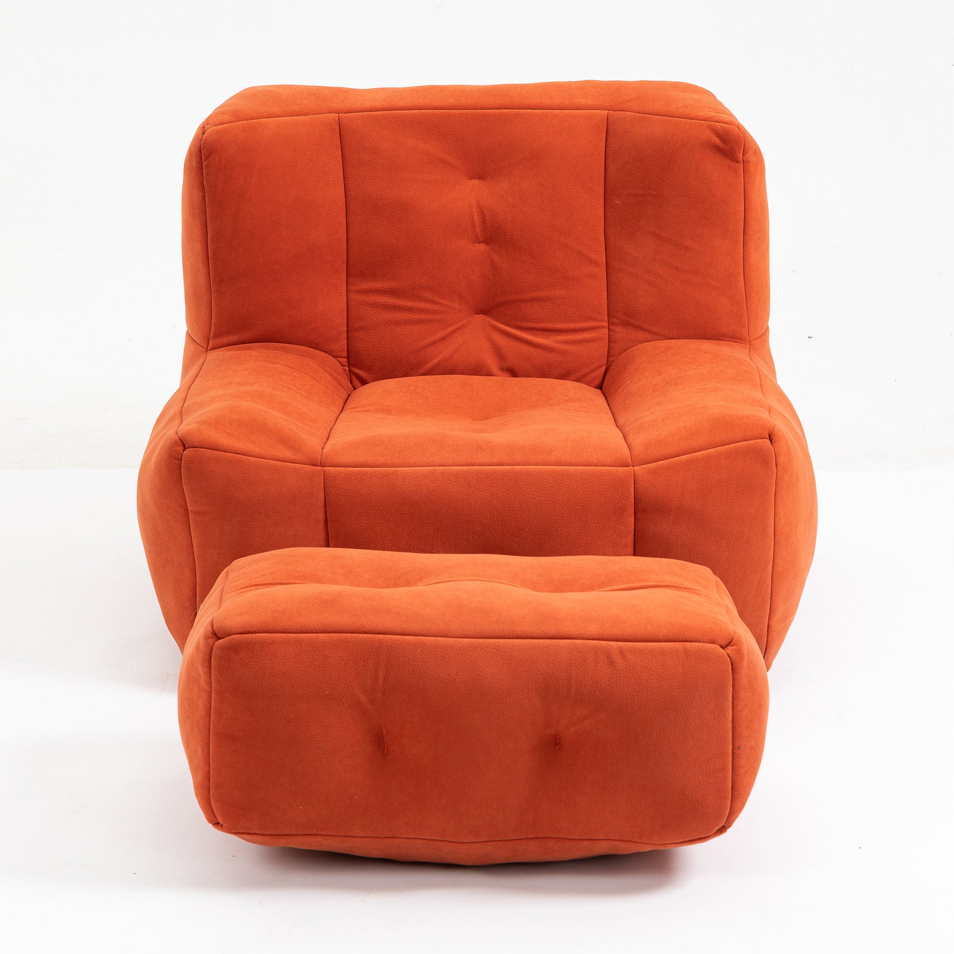 Fluffy Bean Bag Chair, Comfortable Bean Bag For Adults And Children, Super Soft Lazy Sofa Chair With Memory Foam And Ottoman, Indoor Modern Focus Bean Bag Chair For Living Room, Bedroom, Apartment Red Velvet