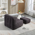 Fluffy Bean Bag Chair, Comfortable Bean Bag For Adults And Children, Super Soft Lazy Sofa Chair With Memory Foam And Ottoman, Indoor Modern Focus Bean Bag Chair For Living Room, Bedroom, Apartment Black Velvet