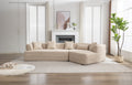 Modular Living Room Sofa Set, Modern Minimalist Style Sofa, Salon Upholstered Sleeper Sofa, 2 Pc Free Combination, Round Fiber Fabric, Anti Wrinkle Fabric, Brown Light Brown Polyester Primary Living Space Medium Soft Tight Back Flared Arms Fiber Foam