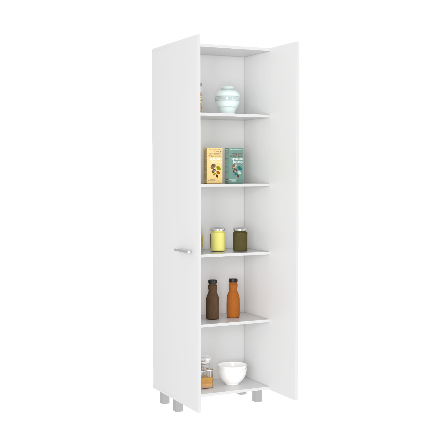 Pantry Cabinet Phoenix, Kitchen, White White Particle Board Particle Board