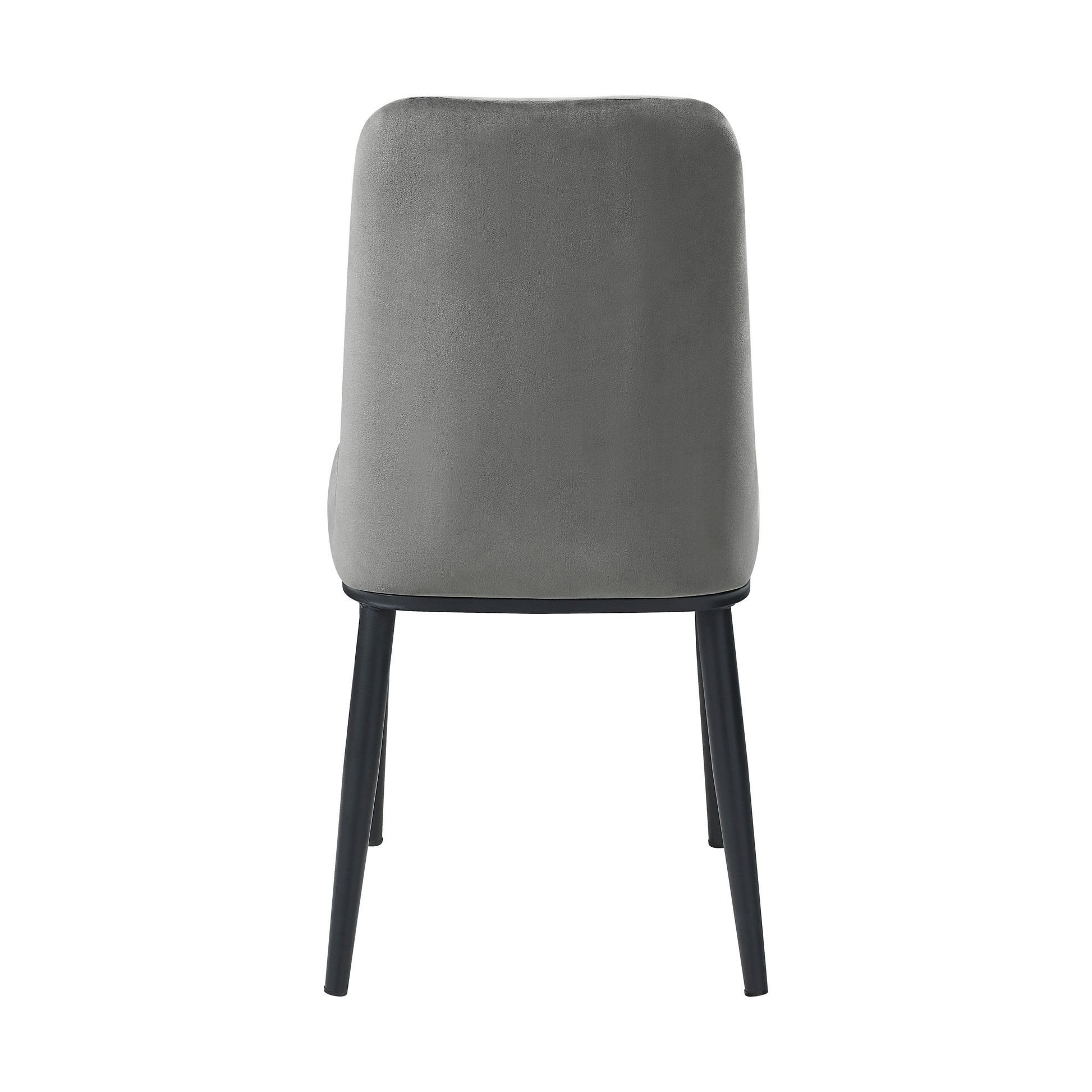 Sleek Design Gray Velvet Side Chairs Set Of 2 Modern Dining Furniture Black Metal Legs Gray Dining Room Contemporary,Modern Side Chair Metal