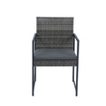 9 Pieces Patio Dining Sets Outdoor Space Saving Rattan Chairs With Glass Table Top Grey Wicker Dark Grey Cushion Yes Dining Set Grey Rust Resistant Frame Mildew Resistant Cushion Garden & Outdoor Modern Multiple Chairs Seating Group Fiber Foam Pads