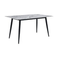 Stylish Sintered Stone Top Dining Table 1Pc Black Metal Legs Modern Dining Furniture Contemporary Look Black White Dining Room Contemporary,Modern Sintered Stone