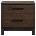 Rustic And Dark Bronze 2 Drawer Nightstand Brown Brown 2 Drawers Bedroom Drawer Storage Farmhouse,Rustic Rubberwood Drawers Wood