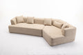 Modular Living Room Sofa Set, Modern Minimalist Style Sofa, Salon Upholstered Sleeper Sofa, 2 Pc Free Combination, Round Fiber Fabric, Anti Wrinkle Fabric, Brown Light Brown Polyester Primary Living Space Medium Soft Tight Back Flared Arms Fiber Foam