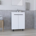 Floor Cabinet Oxnard, Bathroom, White White Particle Board Particle Board