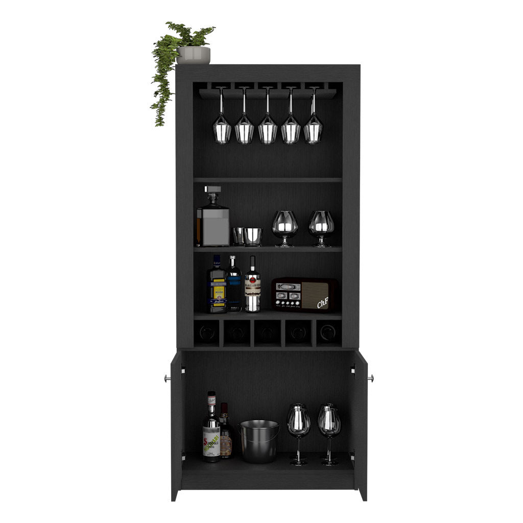 Bar Cabinet Margarita, Living Room, Black Black Particle Board Particle Board