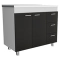 Utility Sink Kisco, Kitchen, White Black Multicolor Particle Board Particle Board