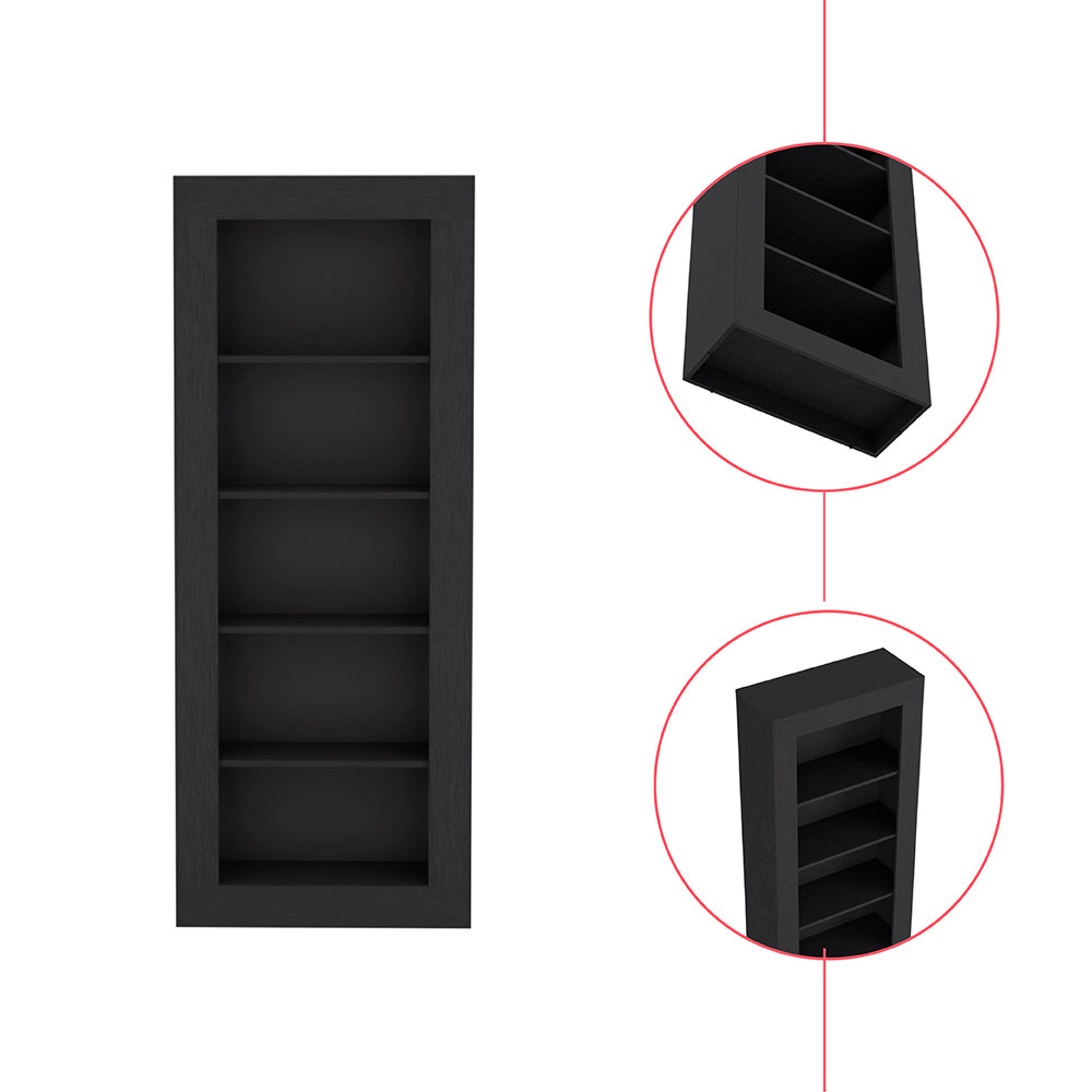 Bookcase Wray, Office, Black Black Particle Board Particle Board