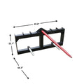 Landy Attachments 43'' Hay Spear Skid Steer Quick Tach Black Steel