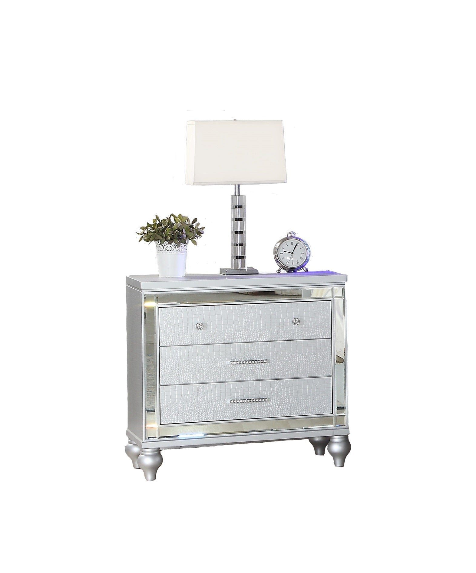 Lizelle Modern Style Upholstery Queen 4 Piece Includes: Queen Size Bed, Nightstanddresser, And Mirror Fireplace Bedroom Set Made With Wood In Blue Box Spring Required Queen Blue Wood 4 Piece Set Bedroom Bed Included,Dresser Included,Mirror