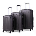 3 Piece Luggage Expandable Lightweight Travel Suitcase Set With Code Lock, Spinner Wheels, 20 24 28 Inches, Gray Gray Abs