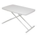 Folding Table Writing Desk With Adjustable Height For Study Office Home Use White Steel