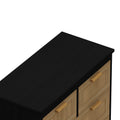 4 Drawers Rattan Cabinet,For Bedroom,Living Room,Dining Room,Hallways,Easy Assembly, Black Black Particle Board