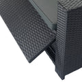 5 Piece Patio Wicker Outdoor Sectional Set 9 Seater Conversation Set With 3 Storage Under Seat Black Wicker Dark Grey Cushion Yes Complete Patio Set Black Rust Resistant Frame Mildew Resistant Cushion Garden & Outdoor Modern Complete Patio Sets Fiber
