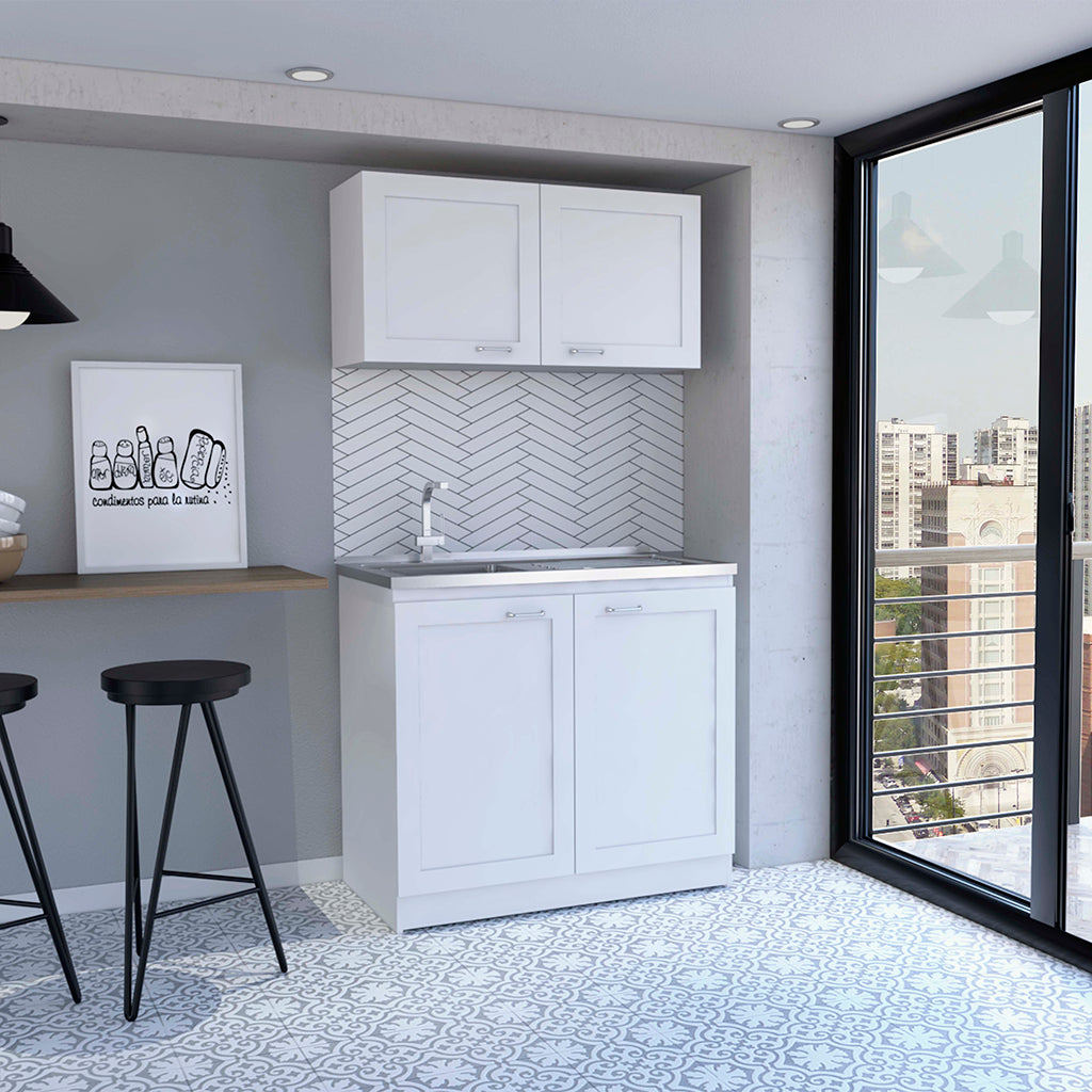 Cabinet Set Zeus, Garage, White White Particle Board Particle Board