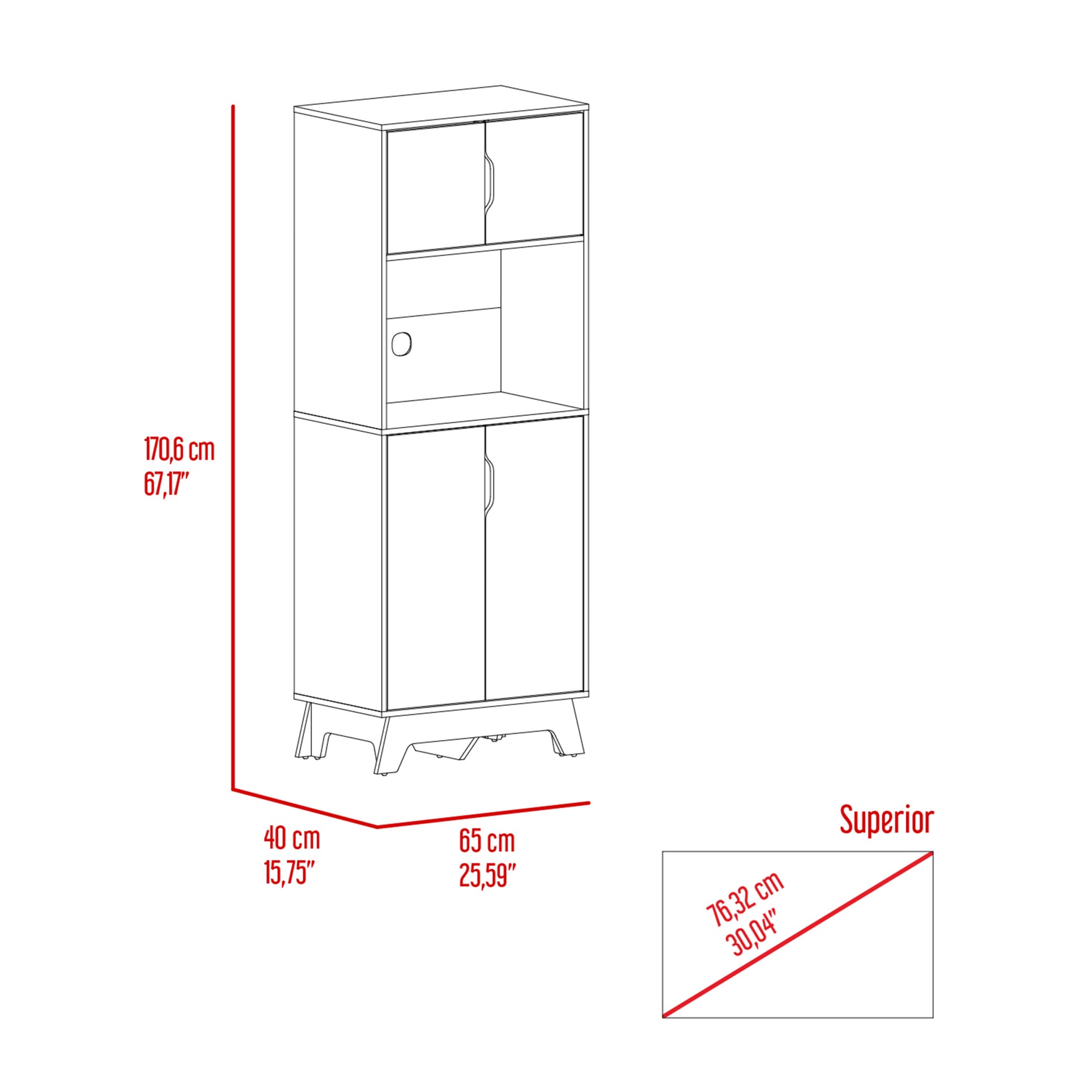 Microwave Tall Cabinet Wallas, Kitchen, Light Oak White Light Oak Particle Board Particle Board