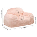 Bean Bag Chair Lazy Long Hair Sofa Bean Bag Chair Adult, Teen High Density Foam Filled Modern Focus Chair Comfortable Living Room, Bedroom Chair Pink Faux Fur