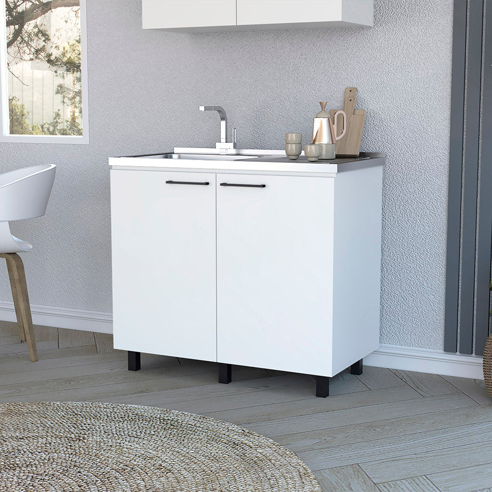 Utility Sink Cabinet Burwood, Kitchen, White White Particle Board Particle Board