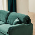 Luxury Modern Style Living Room Upholstery Sofa, Velvet Green Wood Wood