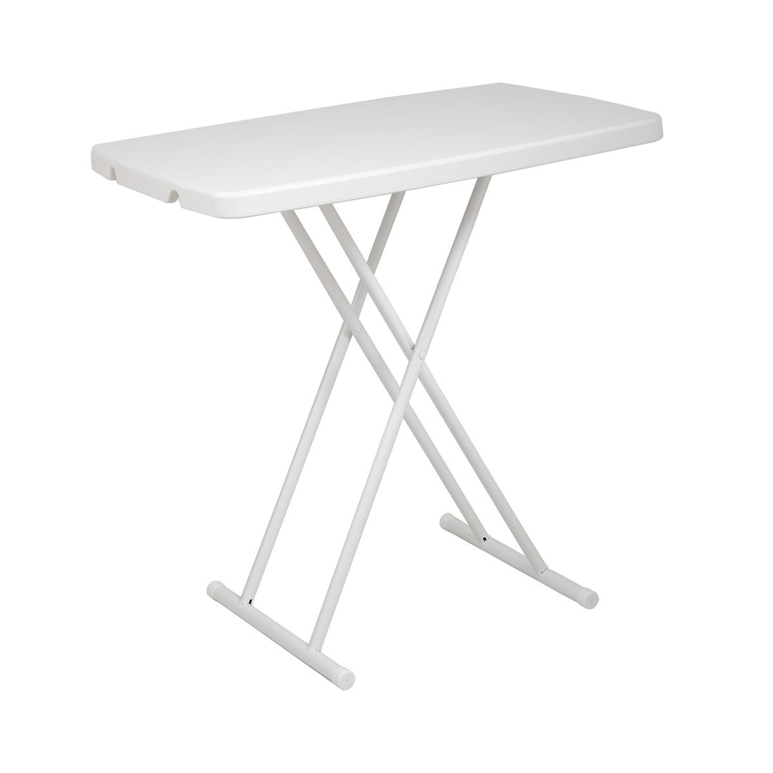 Folding Table Writing Desk With Adjustable Height For Study Office Home Use White Steel