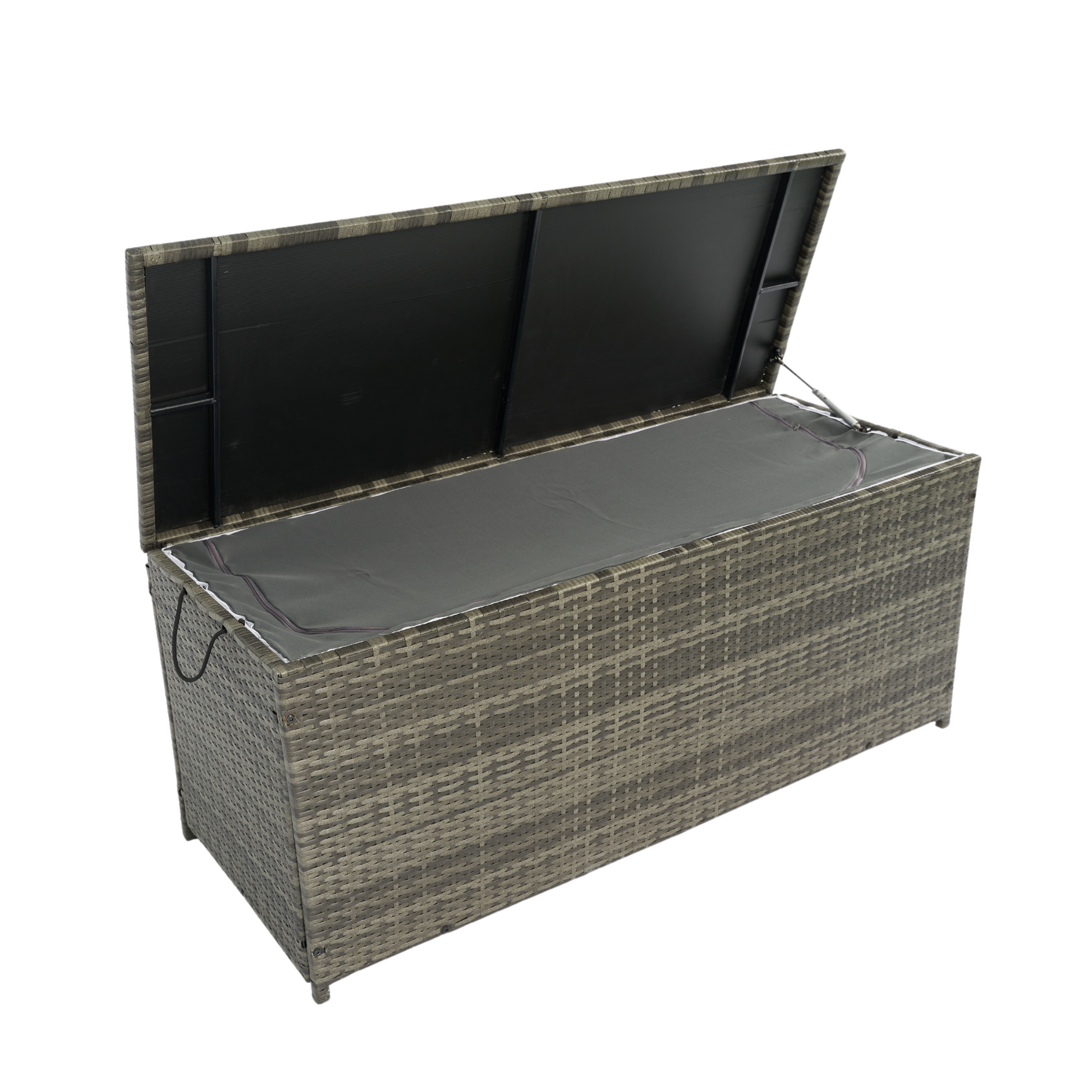 Outdoor Storage Box, 113 Gallon Wicker Patio Deck Boxes With Lid, Outdoor Cushion Storage For Kids Toys, Pillows, Towel Grey Wicker No Grey Rust Resistant Frame Mildew Resistant Cushion Garden & Outdoor Rattan Waterproof Fabric Metal