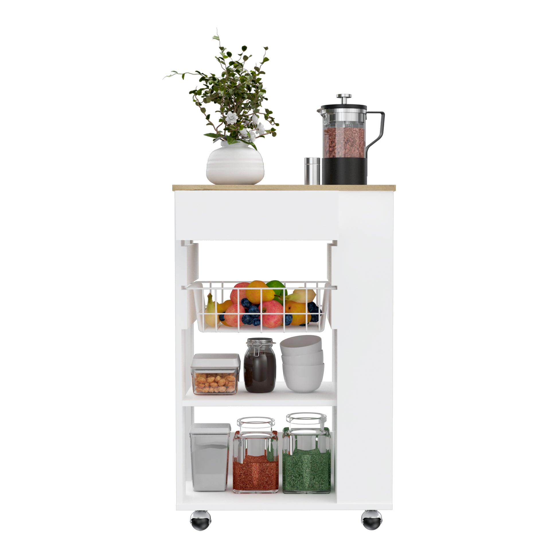 Kitchen Cart Sonex, Kitchen, White Light Oak White Light Oak Particle Board Particle Board