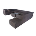 11 Piece Patio Wicker Conversation Set, 10 Seater Patio Sectional Set With 3 Storage Box Under Seat Brown Wicker White Cushion Yes Complete Patio Set Brown Rust Resistant Frame Mildew Resistant Cushion Garden & Outdoor Modern Complete Patio Sets Fiber
