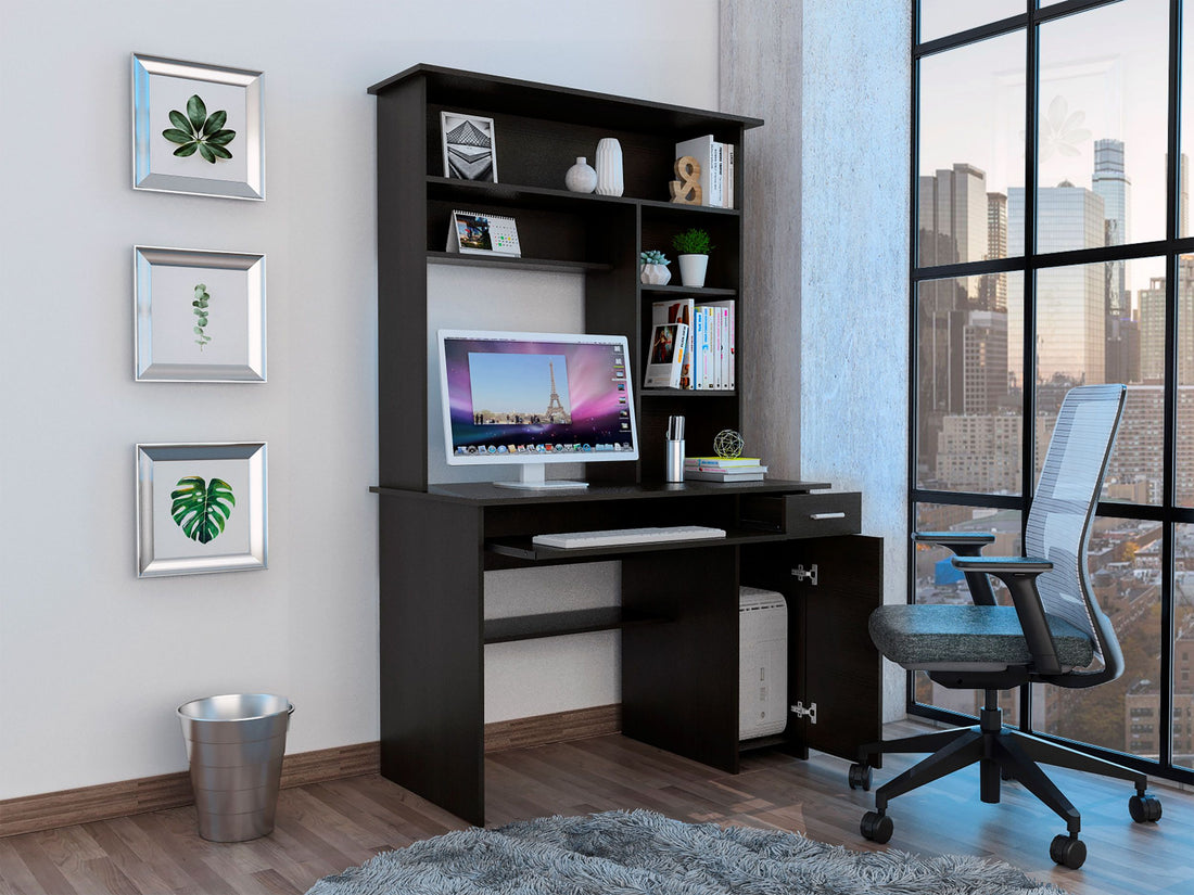 Computer Desk Acequia, Office, Black Black Particle Board Particle Board