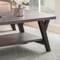 Modern Two Tier Coffee Table Grey And Black Grey Particle Board
