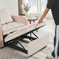 Three In One Sofa Bed Chair Folding Sofa Bed Adjustable Back Into A Sofa Recliner Single Bed Adult Modern Chair Bed Berth Creamy White White Wood Primary Living Space Medium Duty Eucalyptus 1 Seat Creamy White Velvet Medium Soft Tufted Back Modern Pillow