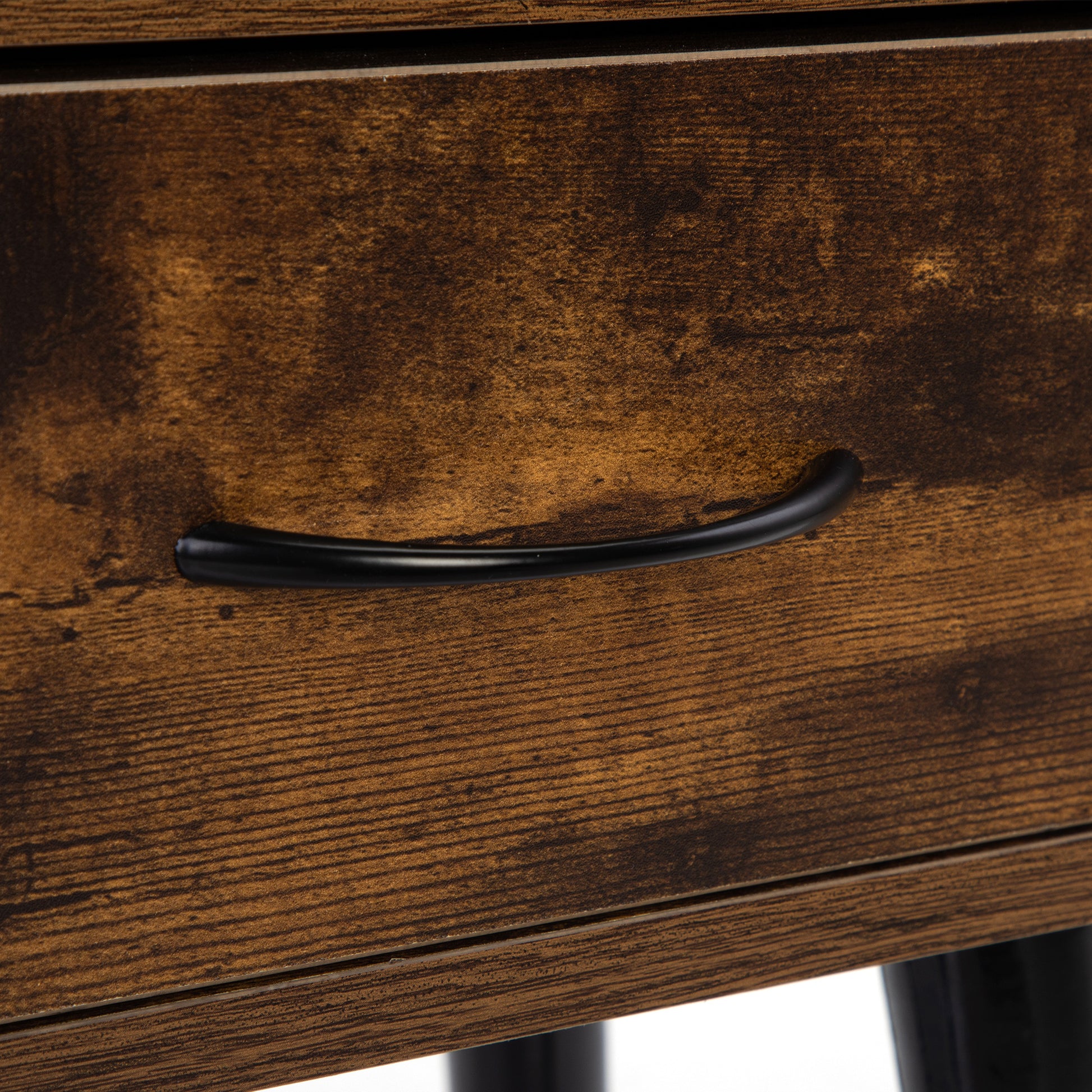 Set Of 2 Mid Century Nightstand, Side Table With Drawer And Shelf, End Table For Living Room Bedroom, Rustic Brown Rustic Brown Particle Board