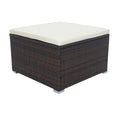 11 Piece Patio Wicker Conversation Set, 10 Seater Patio Sectional Set With 3 Storage Box Under Seat Brown Wicker White Cushion Yes Complete Patio Set Brown Rust Resistant Frame Mildew Resistant Cushion Garden & Outdoor Modern Complete Patio Sets Fiber