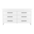 6 Drawer Double Dresser Wezz, Bedroom, White White Particle Board Particle Board