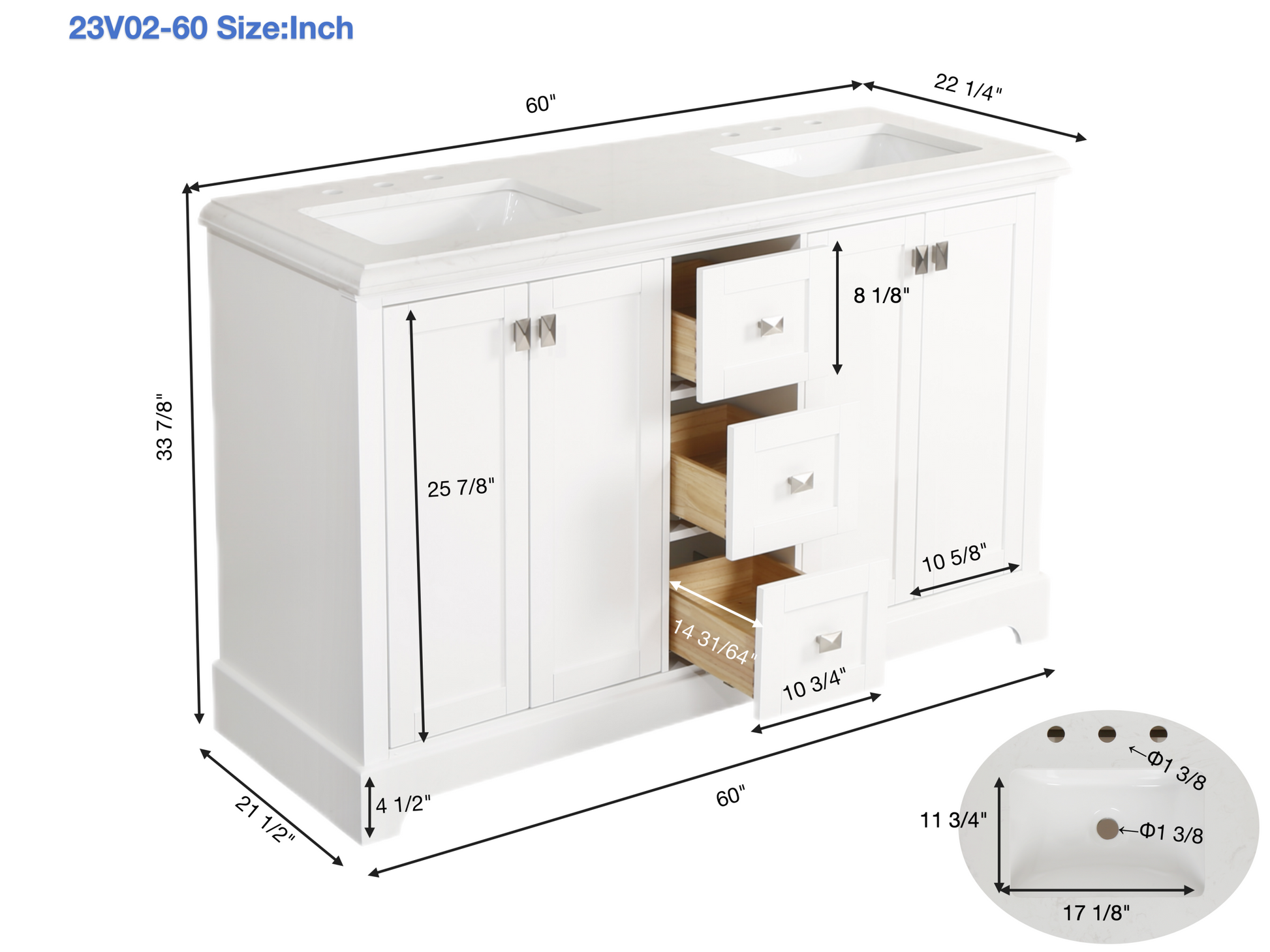 Vanity Sink Combo Featuring A Marble Countertop, Bathroom Sink Cabinet, And Home Decor Bathroom Vanities Fully Assembled White 60 Inch Vanity With Sink 23V02 60Wh White Wood Solid Wood