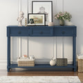 Console Table Sofa Table With Drawers For Entryway With Projecting Drawers And Long Shelf Antique Navy, Old Sku: Wf189574Aam Antique Navy Solid Wood Mdf