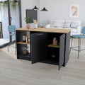 Kitchen Island Padua, Kitchen, Black Macadamia Multicolor Particle Board Particle Board