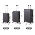 3 Piece Luggage Expandable Lightweight Travel Suitcase Set With Code Lock, Spinner Wheels, 20 24 28 Inches, Gray Gray Abs