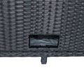 5 Piece Patio Wicker Outdoor Sectional Set 9 Seater Conversation Set With 3 Storage Under Seat Black Wicker Dark Grey Cushion Yes Complete Patio Set Black Rust Resistant Frame Mildew Resistant Cushion Garden & Outdoor Modern Complete Patio Sets Fiber