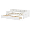 Twin Size Wooden Day Bed With 3 Trawers For Guest Room, Small Bedroom, Study Room, White Box Spring Not Required Twin White Wood White Pine Daybeds Solid Wood Mdf