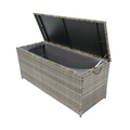 Outdoor Storage Box, 113 Gallon Wicker Patio Deck Boxes With Lid, Outdoor Cushion Storage For Kids Toys, Pillows, Towel Grey Wicker No Grey Rust Resistant Frame Mildew Resistant Cushion Garden & Outdoor Rattan Waterproof Fabric Metal