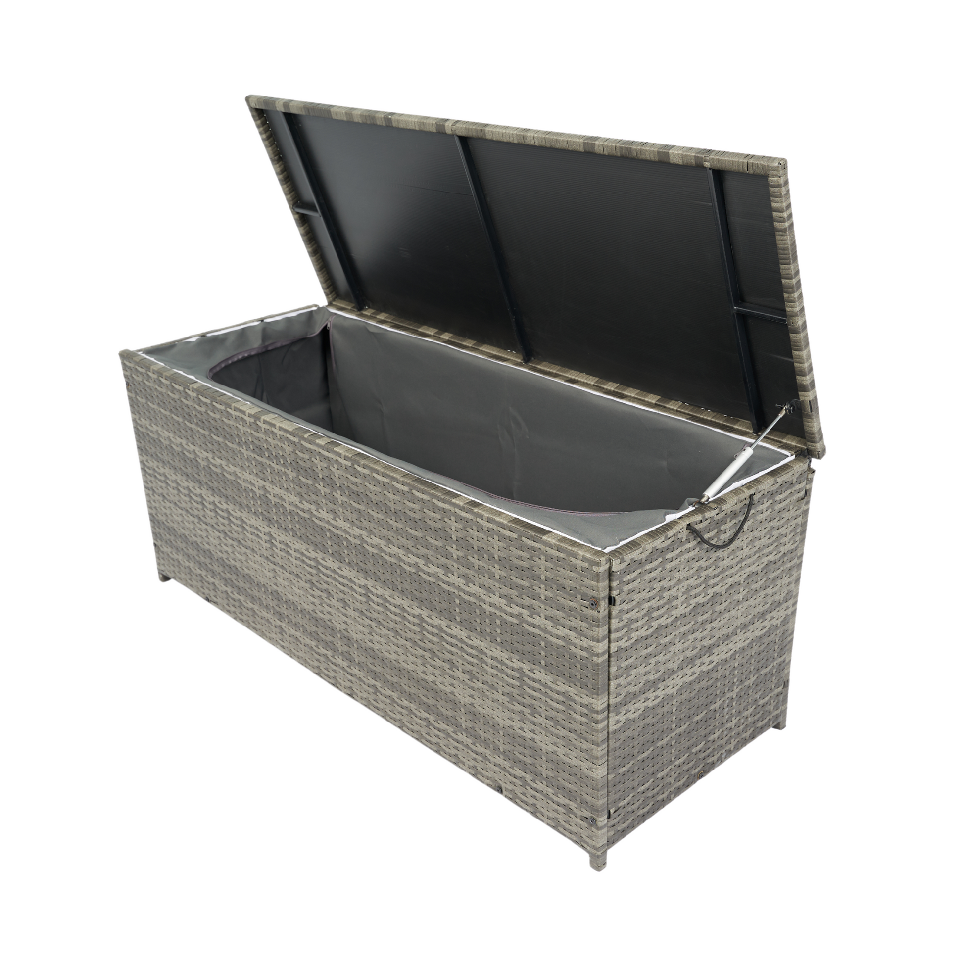 Outdoor Storage Box, 113 Gallon Wicker Patio Deck Boxes With Lid, Outdoor Cushion Storage For Kids Toys, Pillows, Towel Grey Wicker No Grey Rust Resistant Frame Mildew Resistant Cushion Garden & Outdoor Rattan Waterproof Fabric Metal