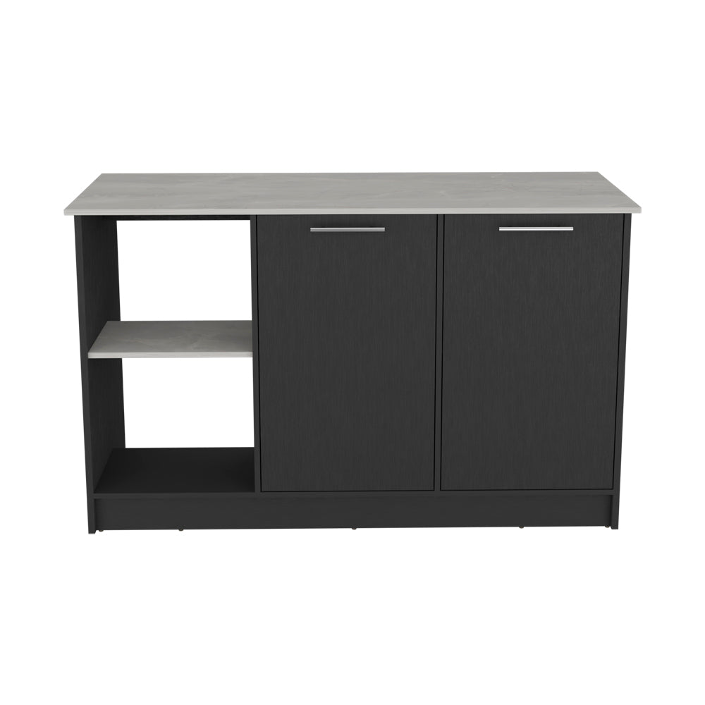 Kitchen Island Padua, Kitchen, Black Onyx Multicolor Particle Board Particle Board