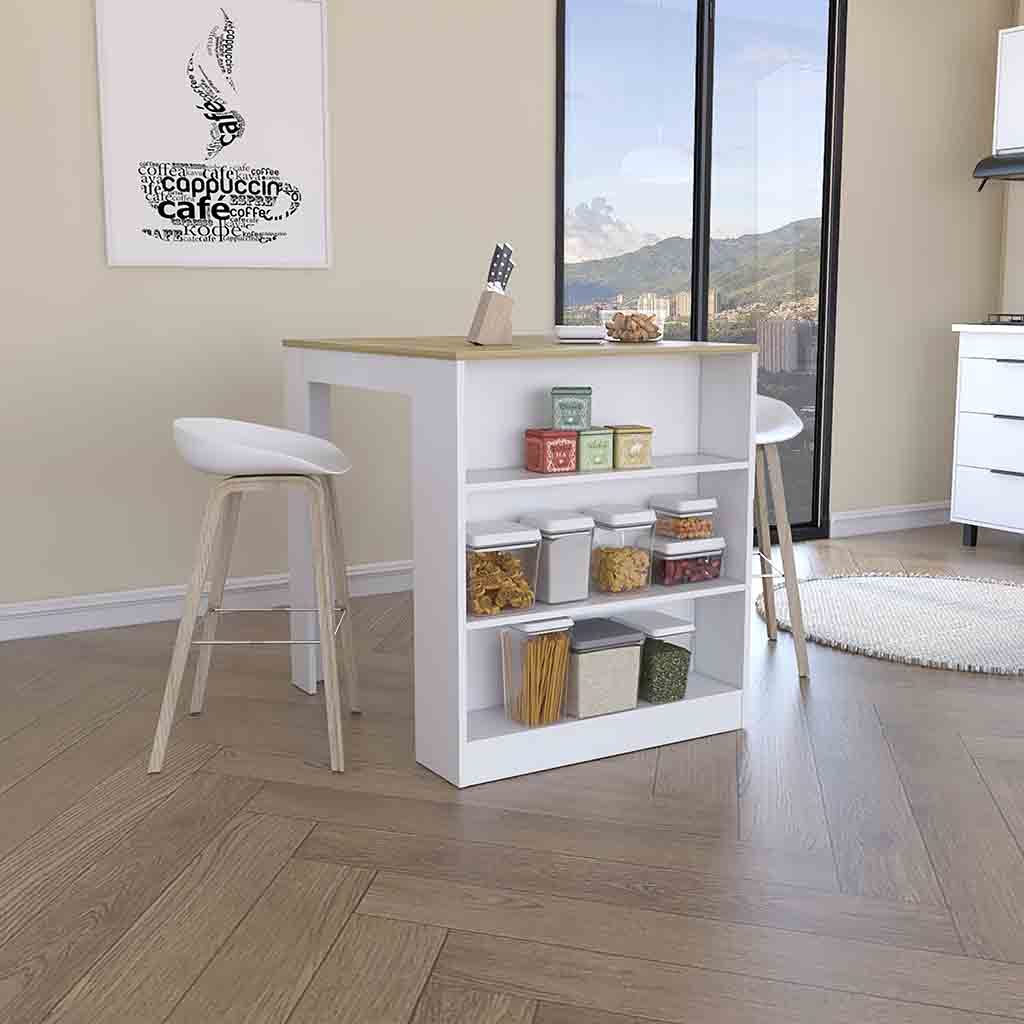 Kitchen Counter Dining Table Toledo, Kitchen, White Light Oak White Light Oak Particle Board Particle Board