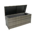Outdoor Storage Box, 113 Gallon Wicker Patio Deck Boxes With Lid, Outdoor Cushion Storage For Kids Toys, Pillows, Towel Grey Wicker No Grey Rust Resistant Frame Mildew Resistant Cushion Garden & Outdoor Rattan Waterproof Fabric Metal