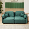 Luxury Modern Style Living Room Upholstery Sofa, Velvet Green Wood Wood