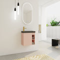 20'' Floating Wall Mounted Bathroom Vanity With Resin Sink & Soft Close Cabinet Door Pink Black 1 1 Soft Close Doors Bathroom Wall Mounted Modern Plywood