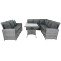 5 Piece Patio Wicker Outdoor Sectional Set 9 Seater Conversation Set With 3 Storage Under Seat Grey Wicker Dark Grey Cushion Yes Complete Patio Set Grey Rust Resistant Frame Mildew Resistant Cushion Garden & Outdoor Modern Complete Patio Sets Fiber Foam