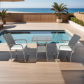3 Piece Patio Wicker Conversation Set Grey Wicker White Cushion Yes Sectional Grey Rust Resistant Frame Mildew Resistant Cushion Garden & Outdoor Modern 2 Person Seating Group Fiber Foam Pads Rattan Metal
