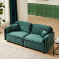 Luxury Modern Style Living Room Upholstery Sofa, Velvet Green Wood Wood